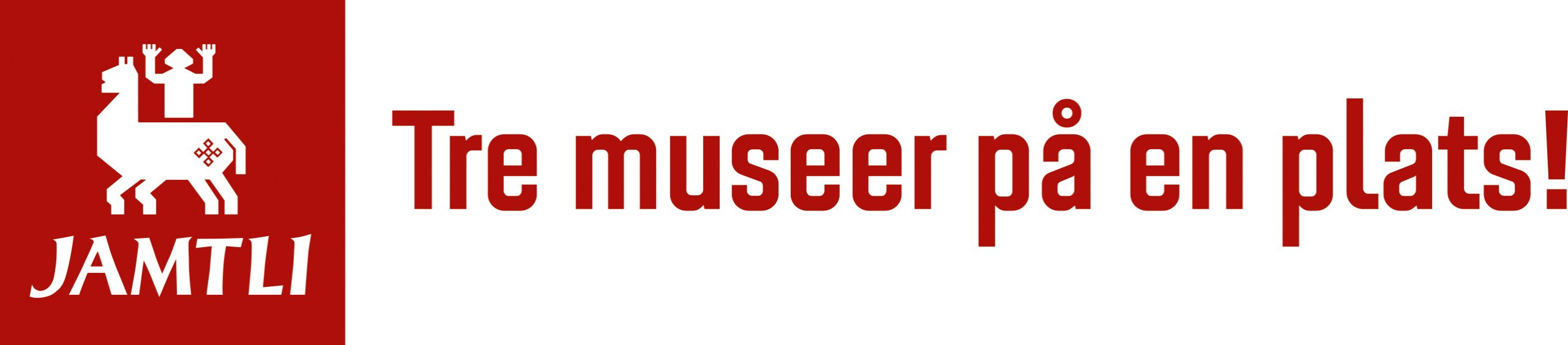 Jamtli logotype, tree museer på en plats